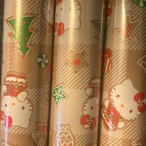HELLO KITTY Christmas GINGERBREAD Holiday GIFT Wrapping Paper 150sq ft-3 rolls